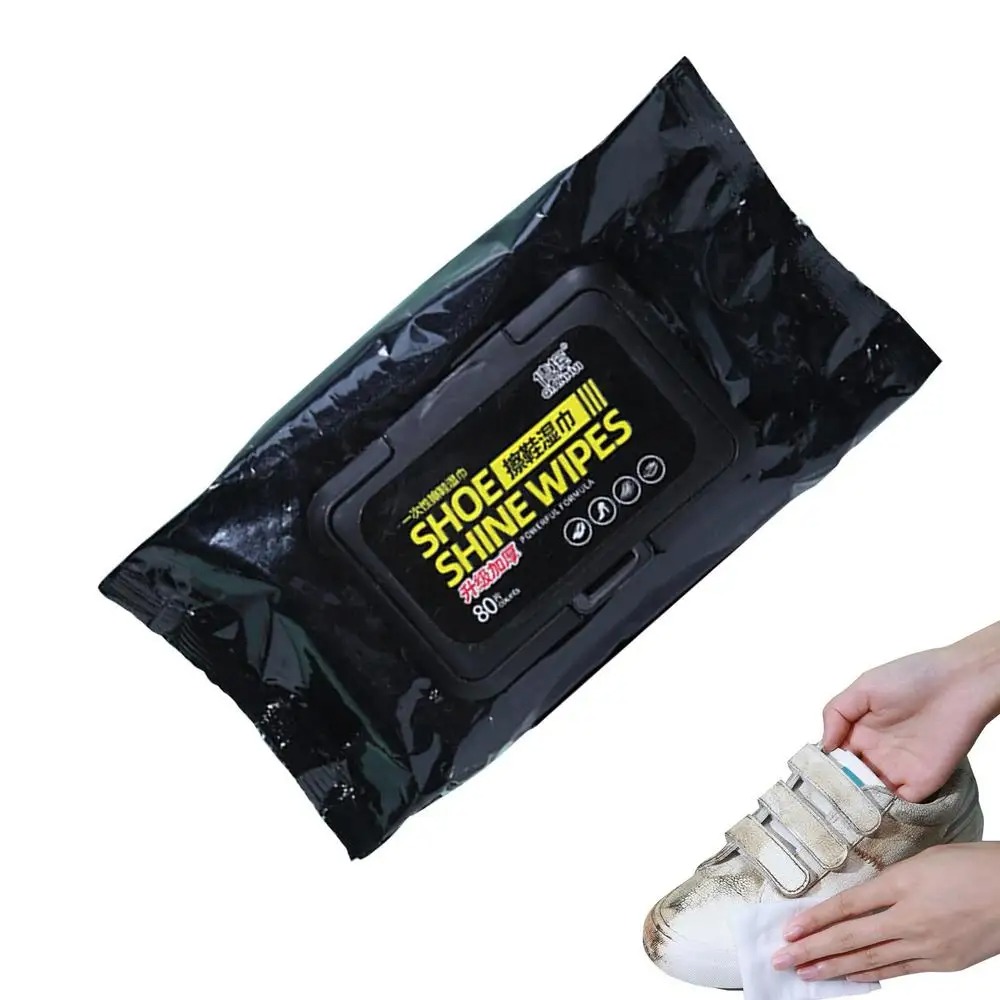 Premium Quick-Shine Shoe Cleaning Wipes (80-Count Pack)
