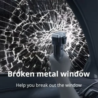 High-Power LED Torch Light – Rechargeable Flashlight with Tactical Hammer & Power Bank With Box, Random color