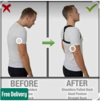 SN-660 Smart care brand Posture corrector Upper back support Strong grip Shoulder Support Relief and Back Pain Relief Belt - Adjustable Posture Support Brace for Men and Women