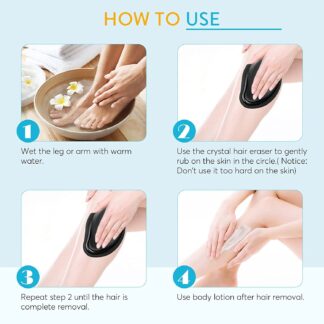 Magic Crystal Hair Remover Bleame Crystal Hair Eraser – Painless Exfoliation Hair Removal Tool For Arms Legs Back   (random color)