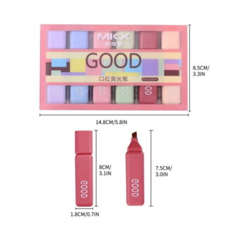 Highlighter Marker Pen Set – 6 Soft Fluorescent Colors, Quick-Dry, No Smudge, Water-Based Ink