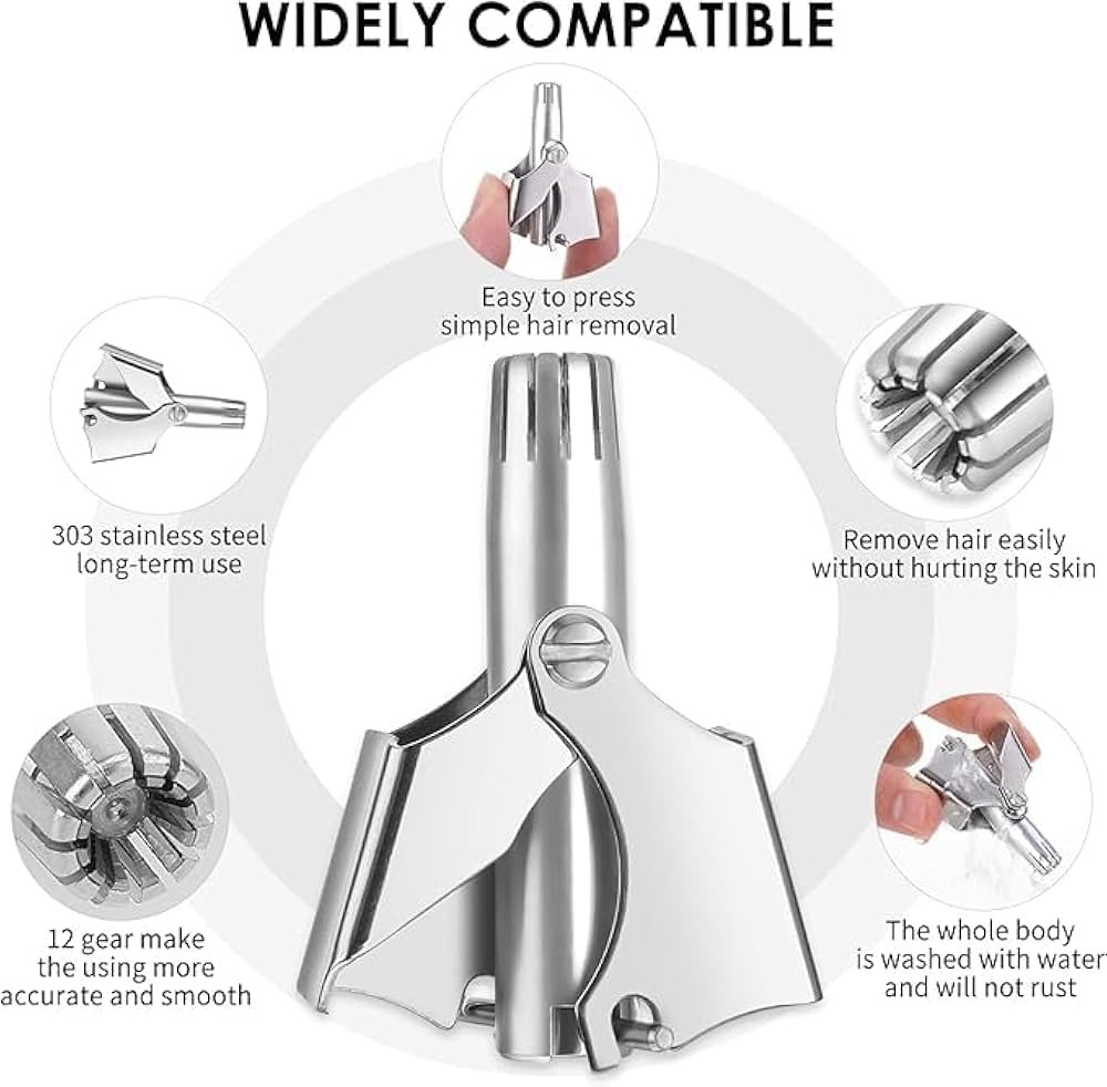 Mini Portable Stainless Steel Nose Hair Trimmer Manual Grooming Tool Safe And Durable For Easy And Comfortable Use - Image 5