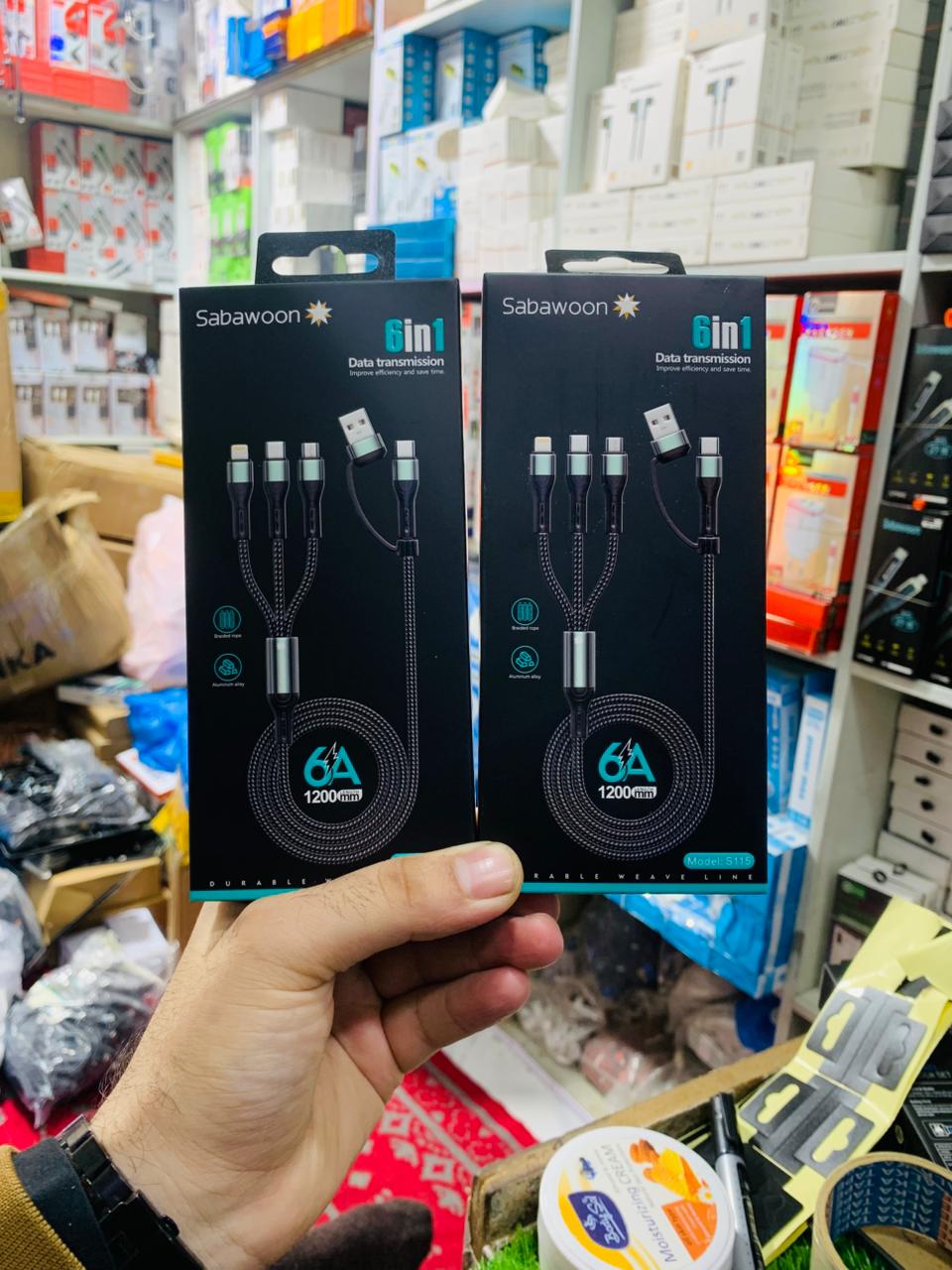 Sabawoon S115 6‑in‑1 Cable | New Model & Design | 100% Original Quality | Multi‑Device Fast Charging - Image 4