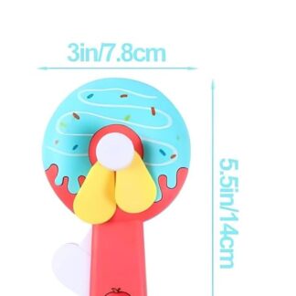 Donut Kid Fan – Cute Handheld Mini Fan for Kids | Portable Cartoon Fan for School, Travel & Outdoor Use (Random Color)
