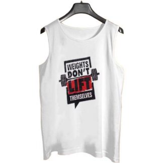 Jersey Weight Dont Lift Design [White] | Printed Gym Sando Tanks Top For Men