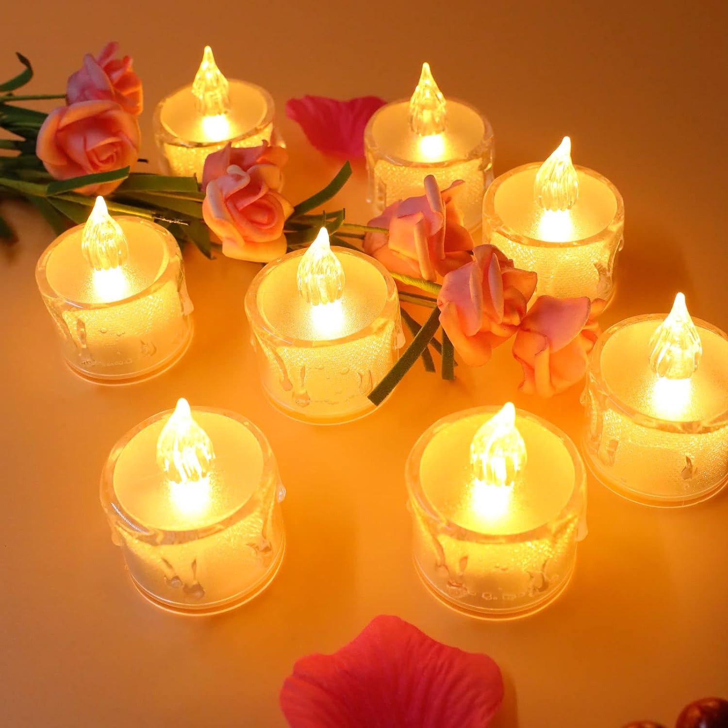 Flickering LED Flameless Tea Light Candles with Realistic Wax Drip (1 pcs) - Image 4