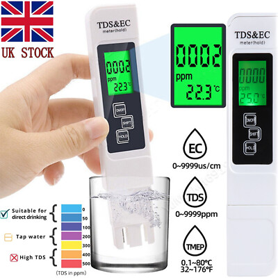 3 In 1 Professional Water Quality Test Pen TDS EC Meter And Temperature Tester With Accurate Measurement And Durable ABS Material - Image 3