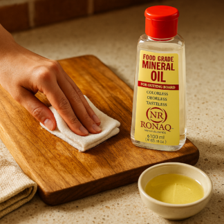 Wood Mineral Oil 100ml – Food Grade, Odorless Oil for Chopping Boards, Butcher Blocks & Utensils – Protects & Restores Wood