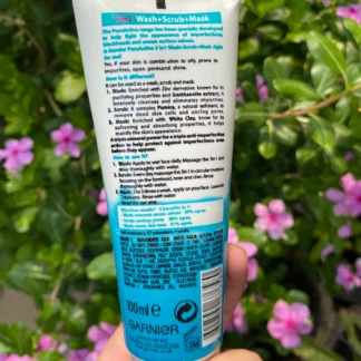 3 in 1 Garnier Skin Natural Pure Active Wash + Scrub + Mask
