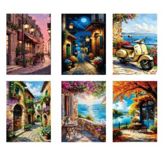Pack Of 6 Sticky Wooden Canvas Frames For Wall Decore Aesthatic Art / Sticky Phototiles For Room Wall Decoration