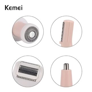 Kemei 4 in 1 Rechargeable Hair Remover Shaver Ladies epilator - KM-3024 (Random color)