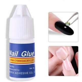 Pack of 5 – Strong Nail Glue for Nail Art, Decorations & Artificial Nails – Quick-Drying Adhesive for Press-Ons, Nail Tips, Rhinestones & DIY Manicure