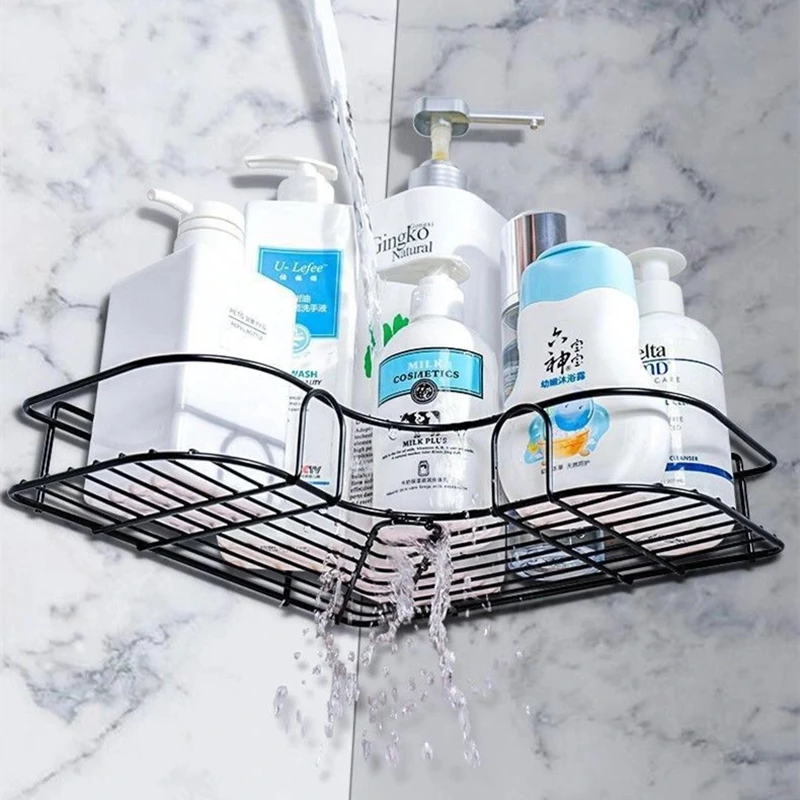 Metal Corner Rack For Bathroom & Kitchen | Bathroom Metal Shelf Organizer | Storage Rack Corner Frame Shampoo Storage Holder | Wall Mount Bathroom Accessories