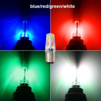 Pack of 2 – Headlight & Backlight Bulb | Yellow/White Beam + Red/Blue Flasher | Universal for All Bikes