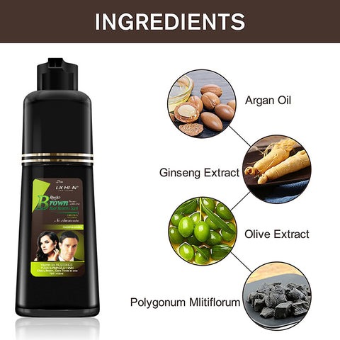 200ml Lichen Hair Color Shampoo Black/dark brown