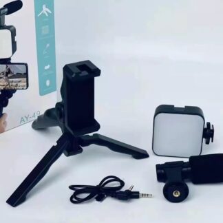 AY-49 Vlogger video making Kits Vlog Microphone LED Fill Light Mini Tripod mobile holder