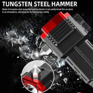 High-power Led Torch Light Rechargeable Flashlight And Multi functional Tactical Hammer & Power Bank To Charge the Phone With Box ( Random Color )