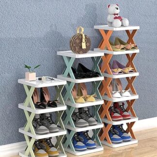 New Arrival Stackable Shoe Rack – Multi-layer Plastic Shoe Organizer for Entryway | Space-Saving Storage Cabinet (4, 5, 6 Layers)
