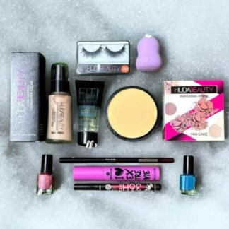 Perfect 10 Beauty Pack / Eyelashes, Beauty , Blender, Foundation ,Primer , Pan Cake , Nail Paint 2 , Eyeliner Mascara Lip Pencil