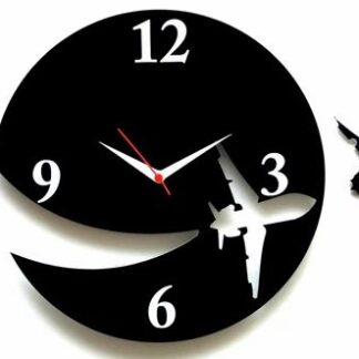 3D Wooden wall clock With Airplane Designer Theme for Home & offices