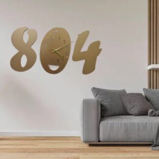 3d wall clock Wooden  Golden color  Wall Clock (804)