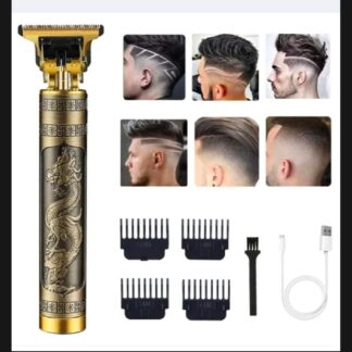 Metal Body - Vintage T9 Trimmer and Hair Clipper Cutting Machine For Men | Dragon Design | Golden Color Trimmer