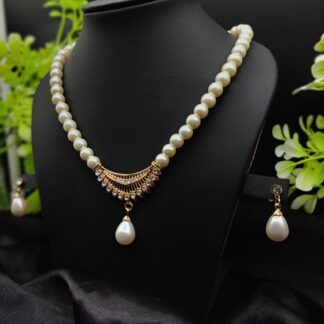 ✨ Imported Pearl Perfection Dual-Strand Necklace Set with Elegant Teardrop Pendant ✨ | Artificial Necklace For Girls & Women