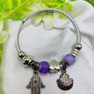 1 Piece Imported Hamsa Hand Pandora Charm Bracelet - A Symbol of Elegance and Protection