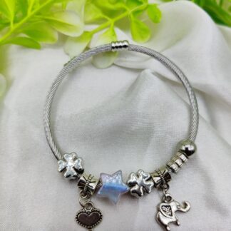 1 Piece Imported Elegant Pandora-Style Charm Bracelet - Starry Opalescent Design | Best Quality Artificial Bracelet For Girls & Women