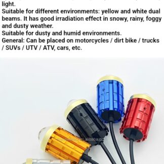New Mini Driving Fog Light for All Motorcycle, Cars, Jeep 4 Functions White,Yellow,,Combo And Flasher Lens Projectors Auxiliary Light(Random Color)