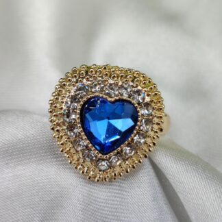 1 Piece Imported Heartfelt Elegance Blue Crystal Ring | Adjustable Ring – Timeless Charm 💙 | Best Quality Adjustable Ring For Girls & Women