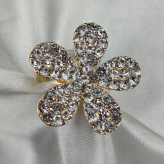 1 Piece Imported Sparkling Floral Crystal Ring – Radiant Elegance in Every Petal! | Luxurious Design Ring | Adjustable Ring | Ring For Girls & Women