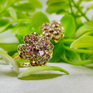 1 Piece Imported Elegant Moveable Floral Cluster Ring with Sparkling Zircon Detailing 🌟 | Luxurious Design Ring | Adjustable Ring | Ring For Girls & Women ✨