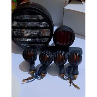 Pack of 3 Cafe racer kit Item's Headlight & backlight, 4 pieces indicator's for 70 and 125cc bikes
