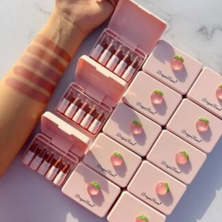 5 Pcs Dragon Ranee Peach Mini Lipstick Set | Long Lasting Makeup Waterproof Lipstick (Random Color)