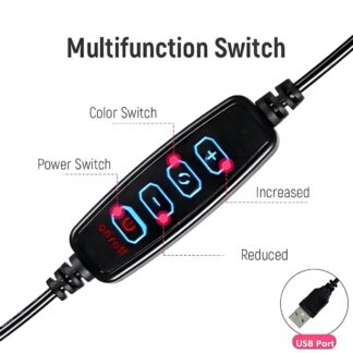 26CM LED Ring Light with Mobile Holder, 7ft Tripod Stand, 3 Light Colors, Dimmable USB Selfie Ring Light for Videography and Photography