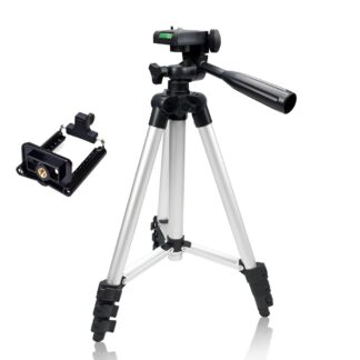 Pack Of 03 3.5 Feet Adjustable Tripod Stand for Mobile Phones and Cameras with Mobile Holder, Portable DSLR Stand for Vlogging, Universal Silver Model 3110 and Bag