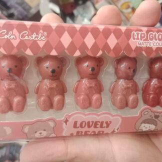 Pack Of 05 Matt Teddy Bear Lip Gloss | Lip Gloss For Girls | Lip Gloss For Women | Best Quality Lip Gloss ( Random Shades )