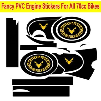 CD70 Engine Sticker Kit for Motorcycle – Black Color, (Sticker Only)