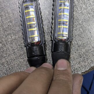 Universal LED Turn Signal Indicator | Dual Color (Yellow & White) | Waterproof & Flexible | For 70cc, 125cc & All Motorcycles