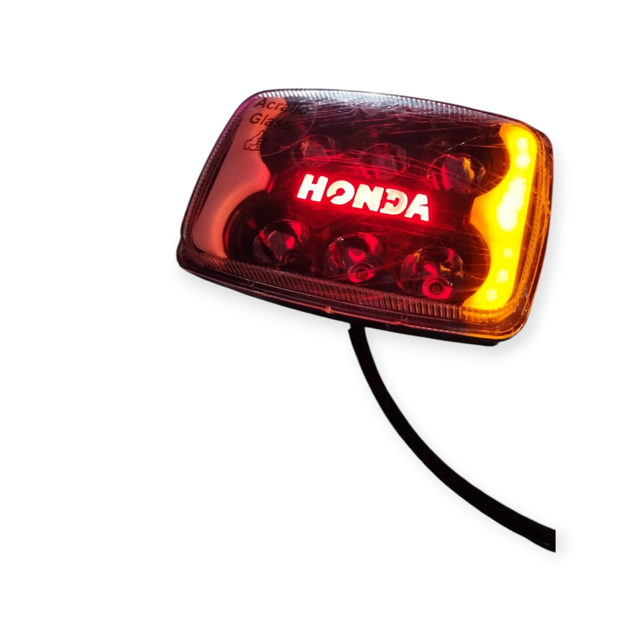 12 Volt LED Headlight Panel with Glowing Monogram & Indicators for Motorcycle - Best Quality LED Headlight Panel with Glowing Monogram - 125 & CD 70 Headlight - With Box