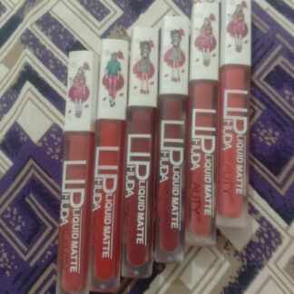 6-Piece Matte Lip Gloss Set – Multicolor Shades, Long-Lasting Liquid Formula, Velvet Finish - Random Shades (without box)