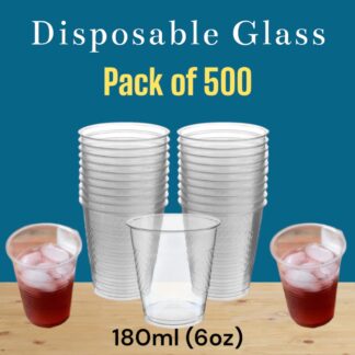 Disposable Drinking Glasses Cups Transparent Plastic [180ml]