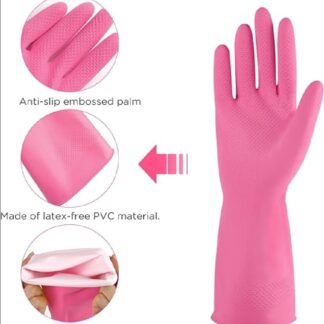 1 Pair Cleaning Gloves Kitchen waterproof Dishwashing Gloves Rubber Kitchen Gloves Antibacterial Dish Gloves