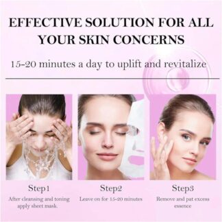 Pack Of 05 - Anti-Wrinkle Face Sheet Mask | Anti Aging Hydrating Anti-acne Repairing Brightening Moisturizing Retinol Serum Facial Mask