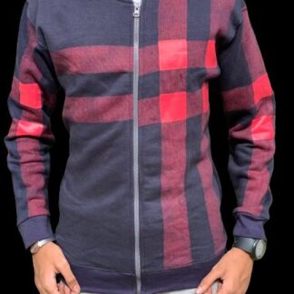 Men's Stylish Zipper Jacket with Contrast Checked Zipper | Jacket For Men's & Boys | Stylish Jacket For Formal & Casual Wear | Checked Design Jacket