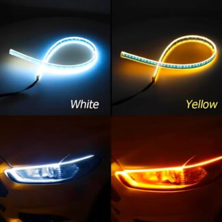 01 Pcs Trending Hub Universal Bike Strip Light – Dual Color Turn Signal (Yellow & White) | Best Quality Strip Light For Motorcycle | Strip Light For Bike
