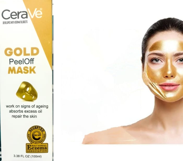 CeraVe Radiant Glow Peel-Off Gold Mask – Deep Cleansing & Brightening Facial Treatment – 100ml