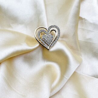 1 Piece Imported Radiant Double Heart Crystal Ring – A Love That Shines 💎❤️ | Best Quality Adjustable Ring | Ring For Girls & Women
