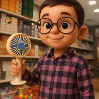 Portable Mini Rechargeable Fan – Single Speed Air Cooler for Summer Use (Random Colors)